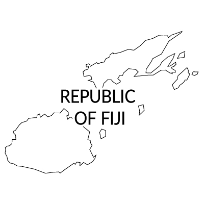 フィジー共和国無料フリーイラスト｜英語(白)